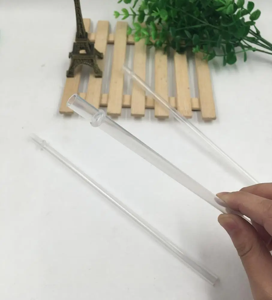 10' bpa free acrylic clear tumlber straw,  Clear Reusable Plastic Replacement Drinking Straws for 20oz and 30oz tumbler,