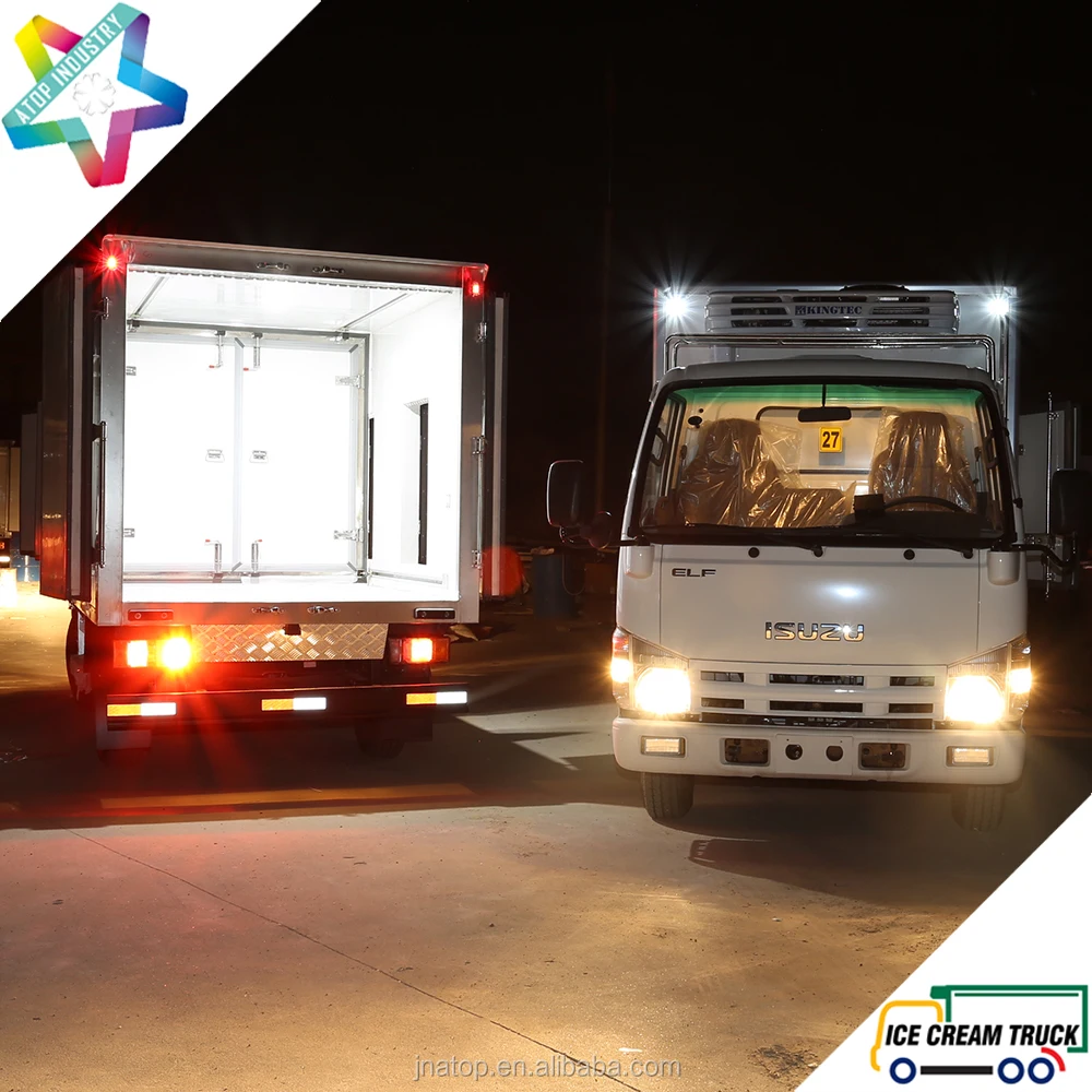 light duty NPR chassis multi-temperature refrigerated truck body reefer truck