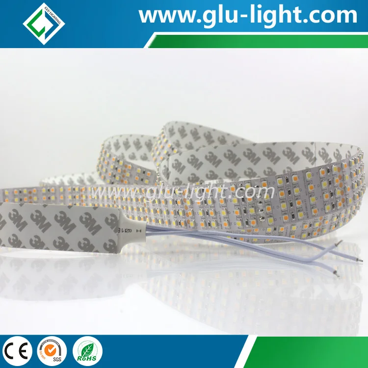 Superhigh brightness W+WW CCT tunable 3528 led strip, quad row 3528 led strip Bi color 480leds/m