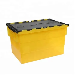 70L пластиковые зеленые штабелируемые движущиеся коробки, распродажа