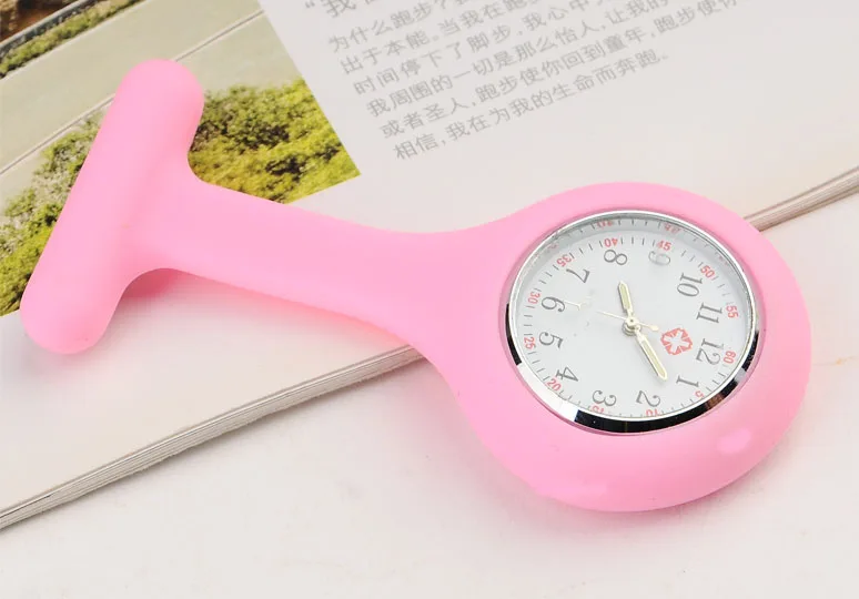 Медицинские часы для медсестер, низкая цена, светящиеся силиконовые наручные часы с иглой, рекламная продукция, карманные часы