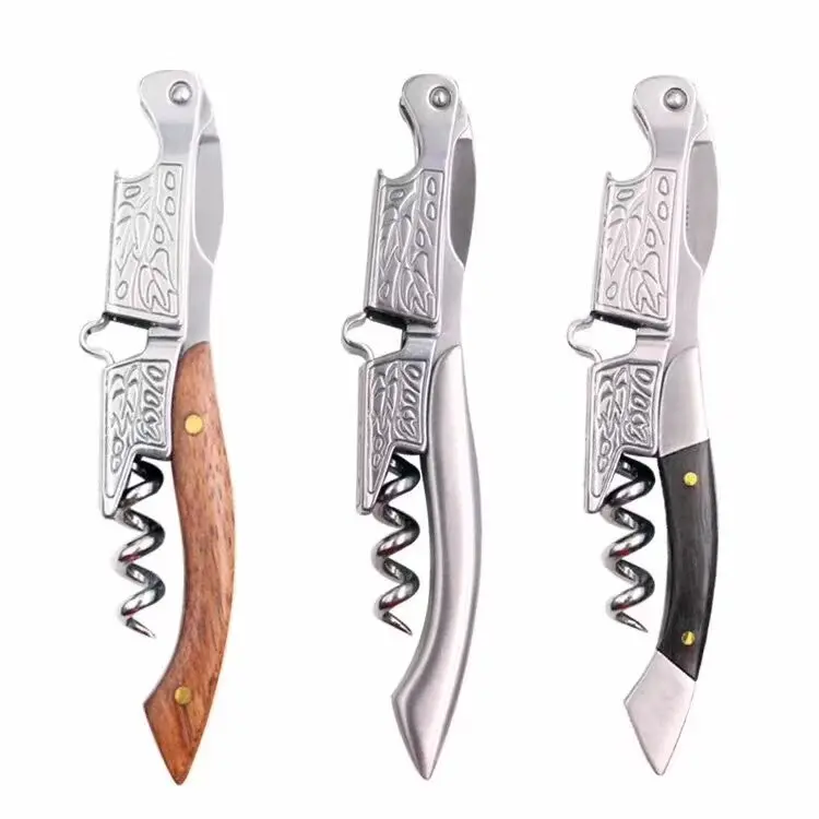 WELLFLYER BO-121 Luxury Quality Durable Wine Corkscrew Bottle Opener Stainless Steel Foldable Corkscrew with Customized Logo