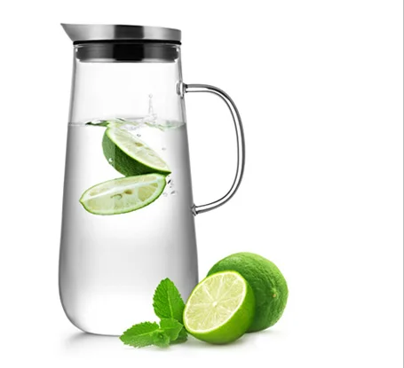 Borosilicate Glass Water Bottle Glass Kettle With Lid For Kitchen