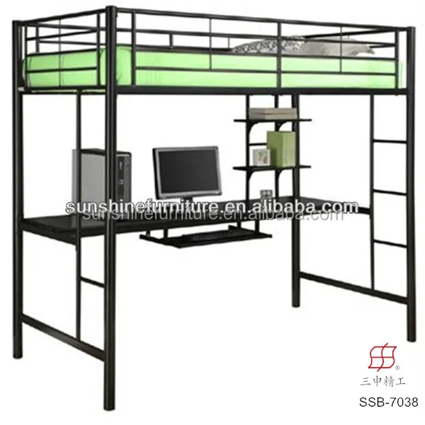 
cheap modern multi-used metal bunk bed with desk and wardrobe wholesale factory price 
