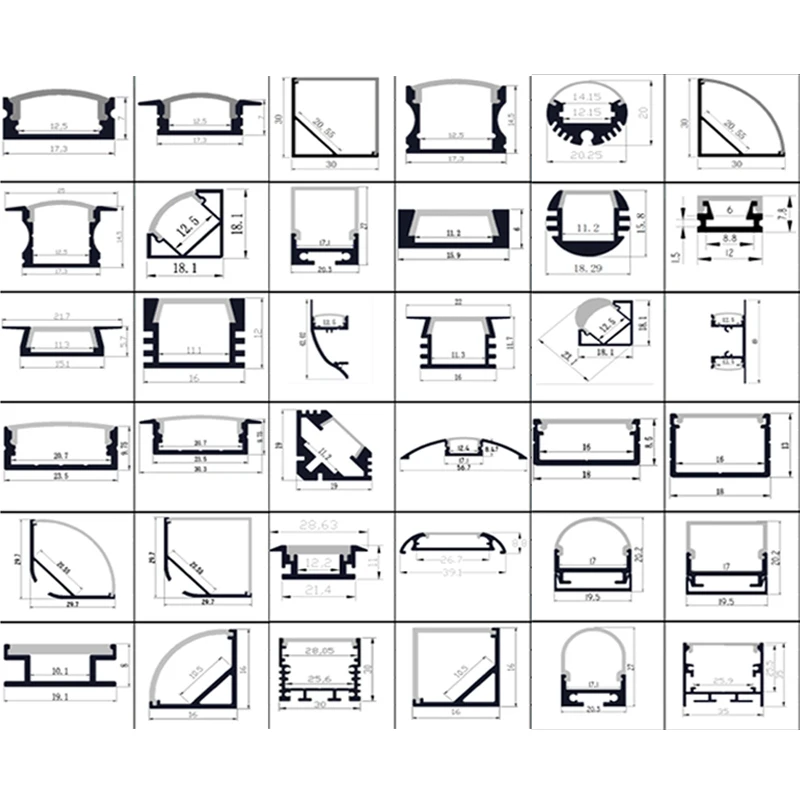 Customized led aluminium 50mm tube profile