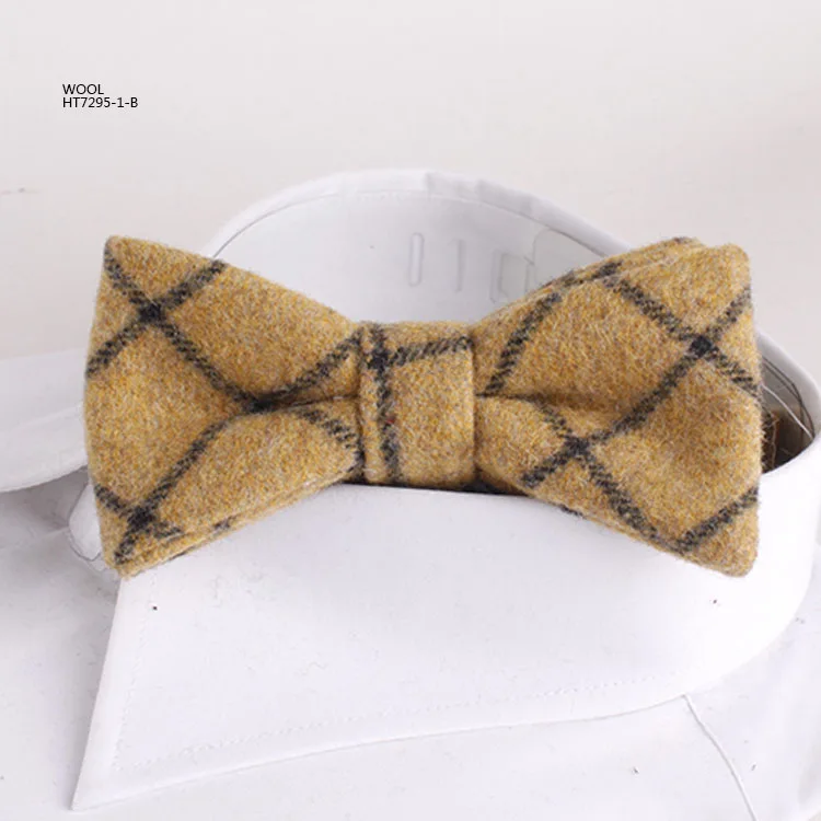 Модный мужской цветной галстук-бабочка из шерсти в стиле