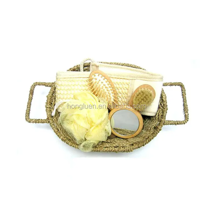 Promotional Shower Accessories Natural Wooden Bath Spa Gift Set for Baby Adult Shower