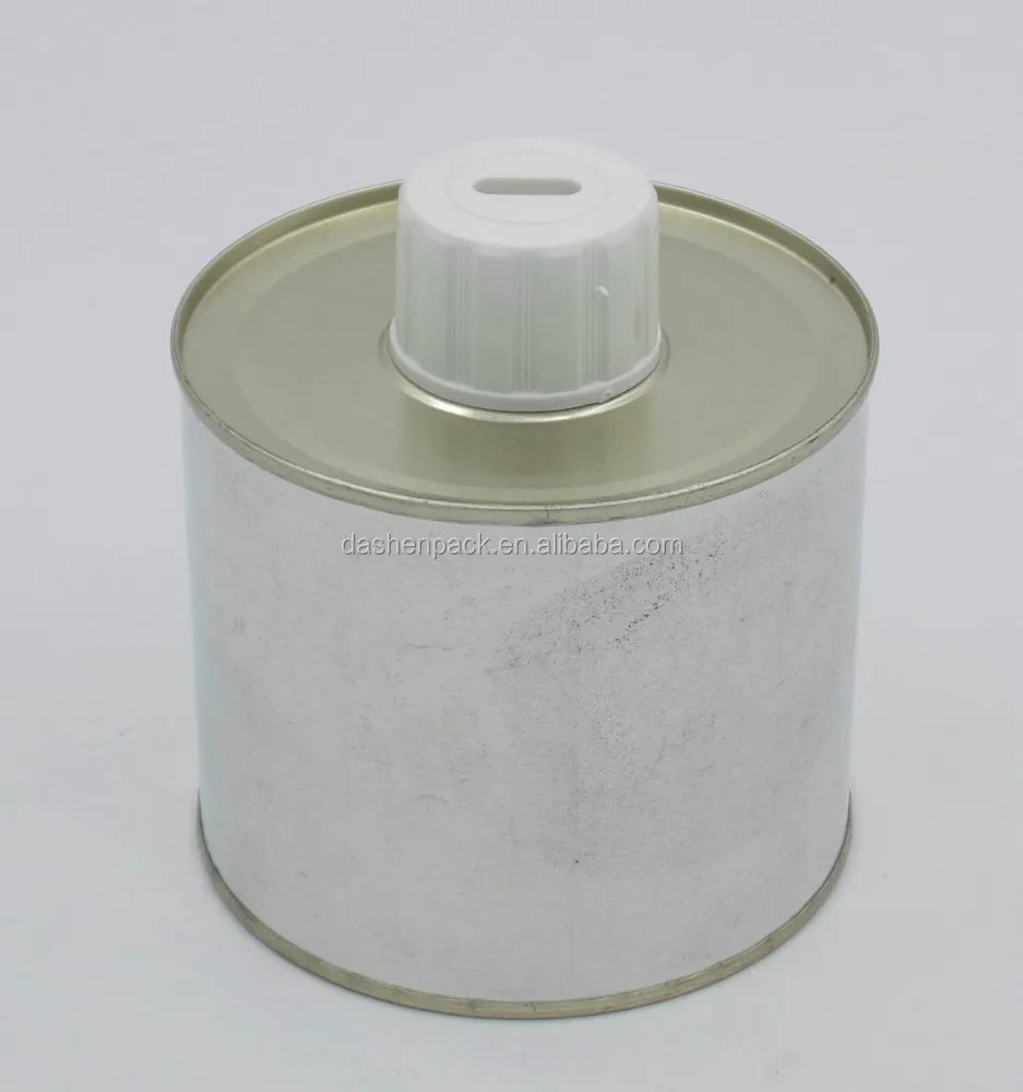 4oz Metal round Tin Can with Screw Top and Brush 100ml PVC Solvent Cement Tin Can Metal Glue Can with Dauber