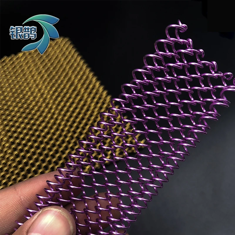 Metal coil drapery decorative mesh chain mail curtain aluminum metal mesh curtain