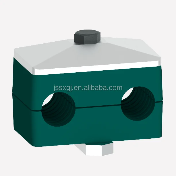 Plastic twin pipe clamp with rail nut/hydraulic marine pipe clamp