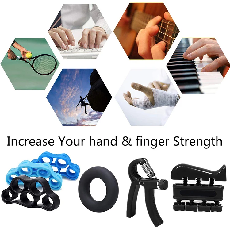 
Finger Exerciser Equipment Adjustable Hand Grip Strengthener 