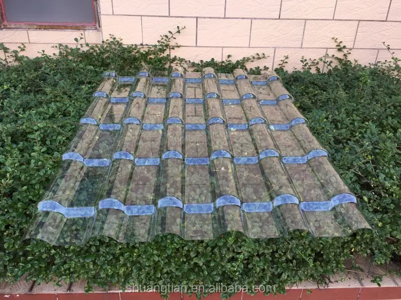 clear Chinese style PC daylight roofing panel clear plastic roof tiles clear plastic roofing sheet for villa and resorts