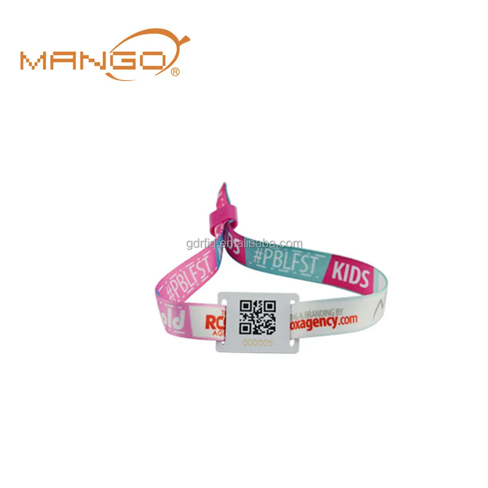 RFID fabric wristband with NFC Epoxy tag for Museum