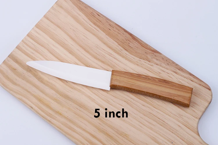 5 inch bamboo handle utility chef ceramic knife for kitchen cooking fruit