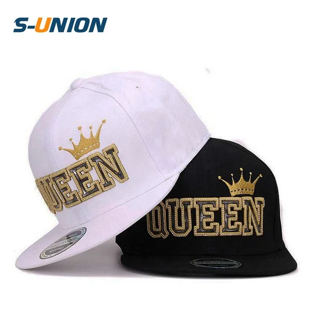 S-UNION Queen, Снэпбэк кепки для мальчиков и девочек, Кепка в стиле хип-хоп, спортивные кепки, бейсболка с плоским бейсболом и объемными буквами, однотонная бейсболка