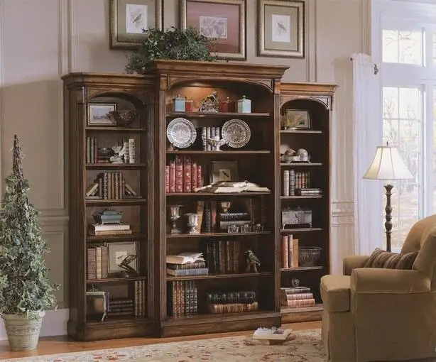 
American Antique Design Bookshelf Cabinet Discount Solid Wood Bookcases 