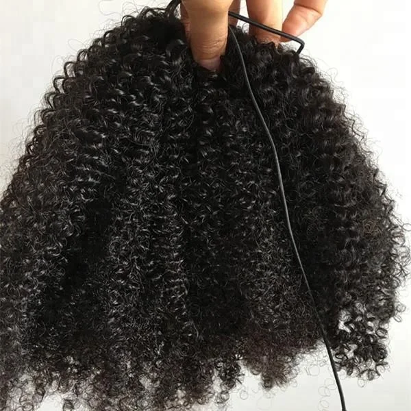 new products 100% virgin hair kinky curly ponytail