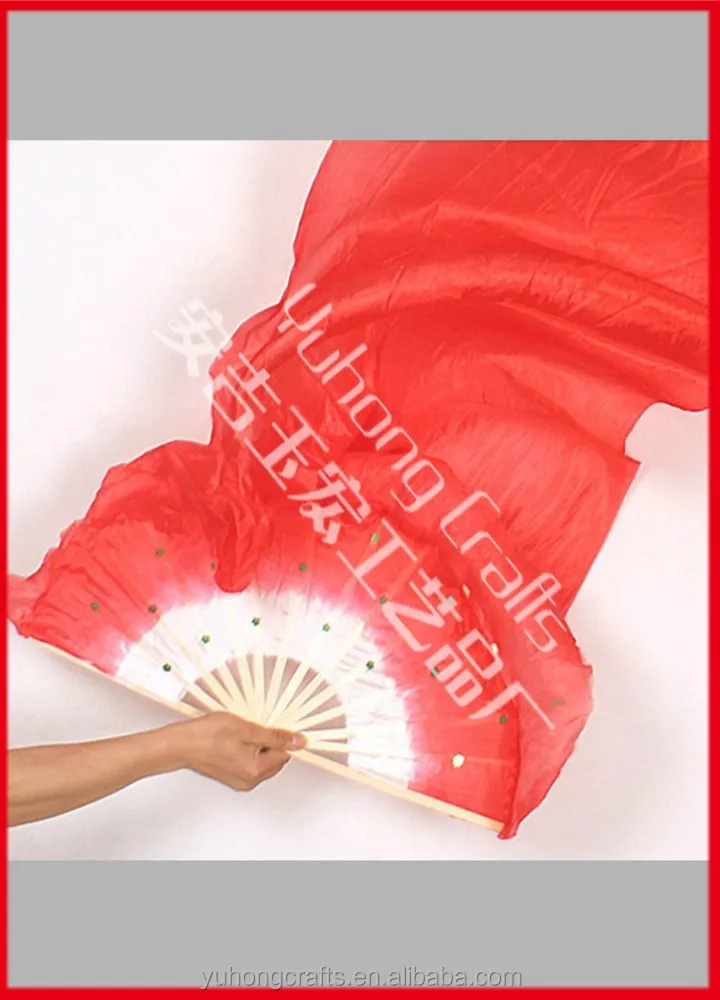 Hot Belly Dance 100% Real Silk Fan Veils