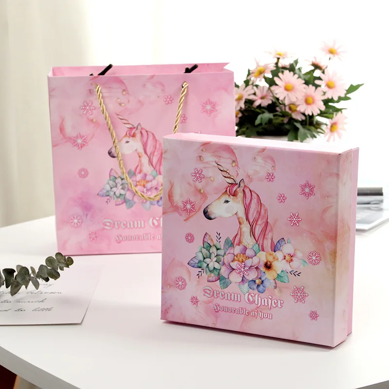 Customized Printing Unicorn Design Candy Box Biodegradable Creative Cardpaper Cookie Box Card Paper Food Candy