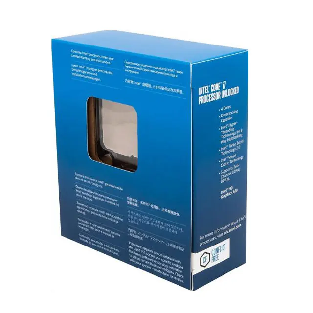 custom pvc window cardboard cpu packaging box