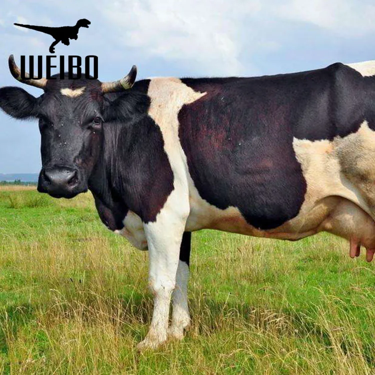 Animatronic animal fiberglass animal life size cow sculpture