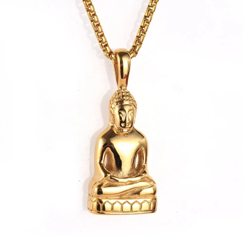 Gold thai buddha pendant necklace religious jewelry designs