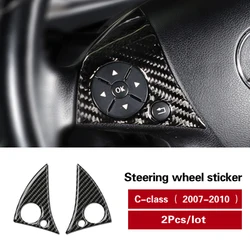 Auto Parts Car Decoration Stickers Interior Carbon Fiber Steer Wheel Cover Car Accessory For Mercedes W204 C Class 2007-2010