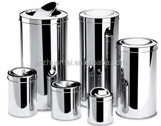 Mirror Dustbin Hotel Room Use 3L 5L 12L 20L 30L Stainless Steel Swing Lid Trash Bin