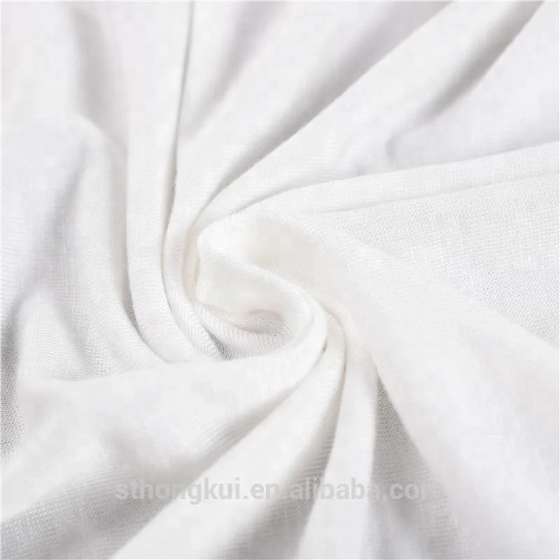 Plain white cotton fabric/cotton spandex single jersey knitted fabric for hometextile