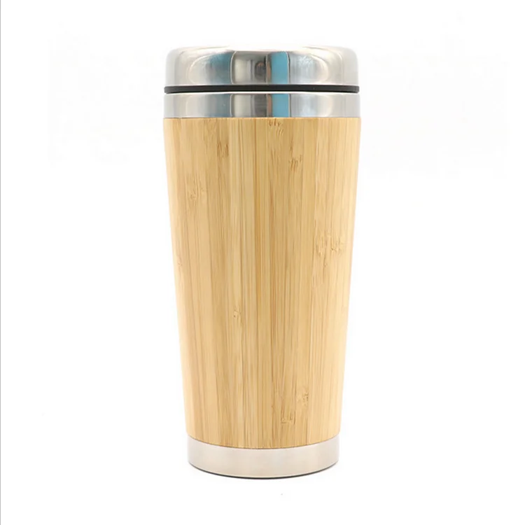 blank bamboo coffee mug stainless steel water bottle wine cup with handle