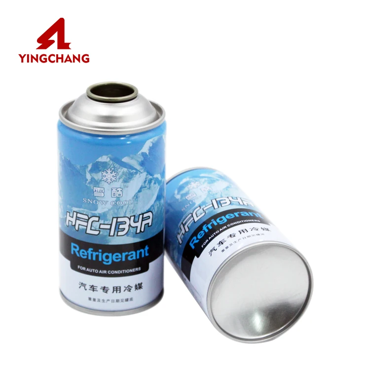Metal refrigerant gas aerosol can r134a gas tin can