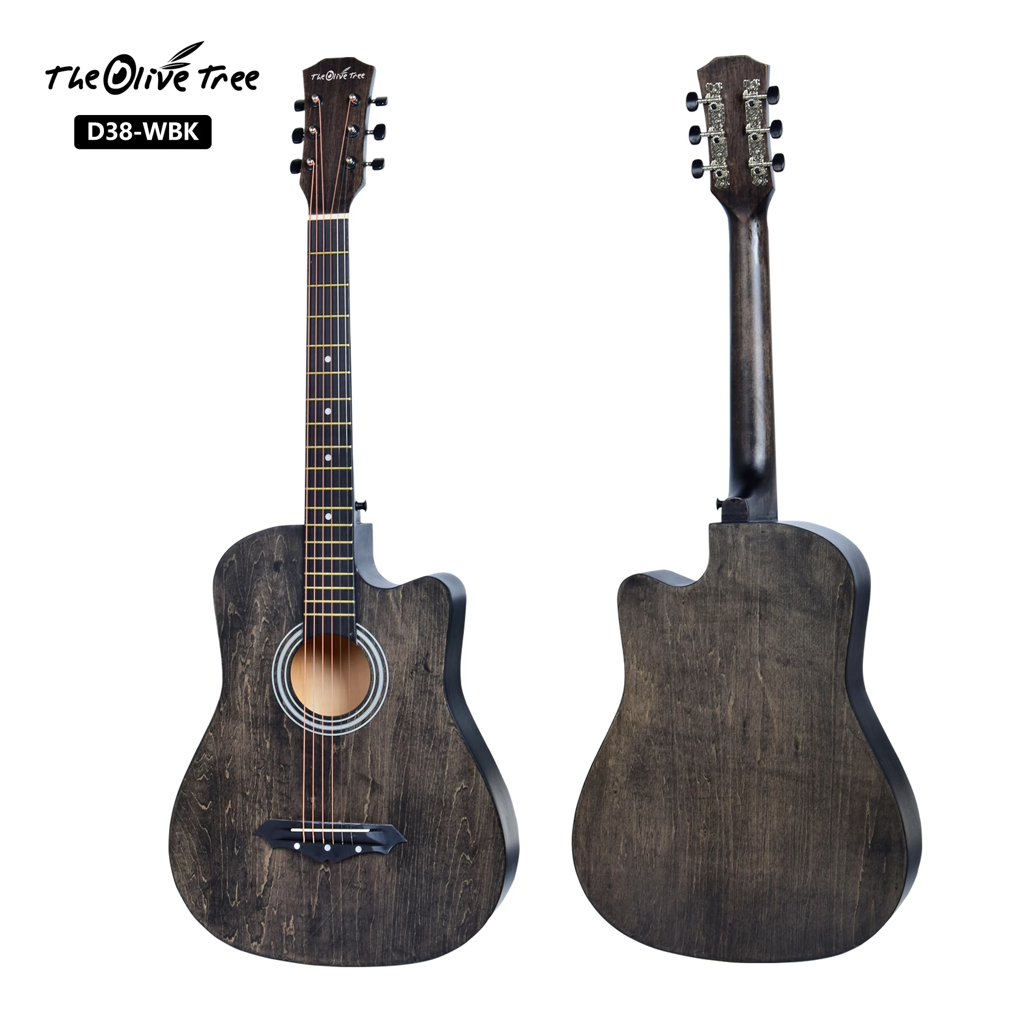 Musical instruments Wholesaler price OEM colorful 38inch acoustic guitar set made of China guitar factory