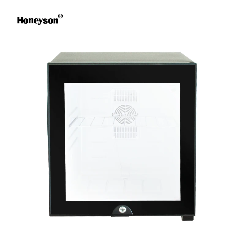 Honeyson top single glass door beverage hotel mini fridge