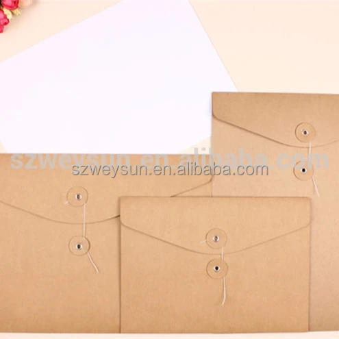 blank A4 thick kraft envelope,vertical A4 paper documents bags thick kraft file envelope bags Horizontal