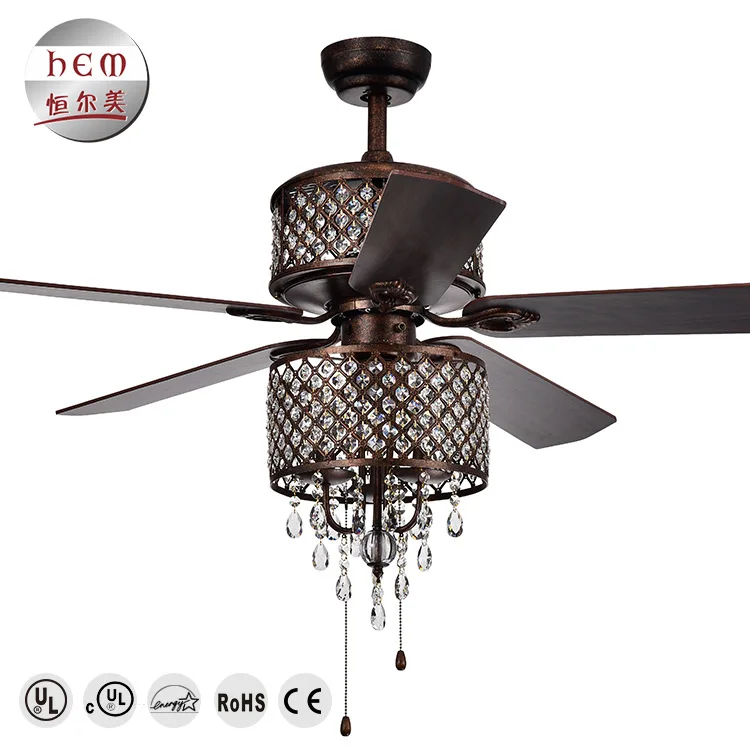 
Good price remote control factory manufacture crystal ceiling fans for sale 