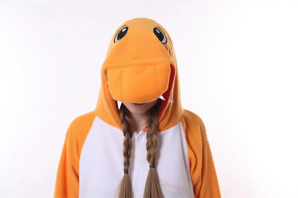 Cute Fire Dragon Pajamas Polar Fleece Fabric Costume dress