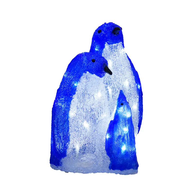 Рождественский светодиодный белый акриловый Пингвин, Рождественское украшение, рождественские товары