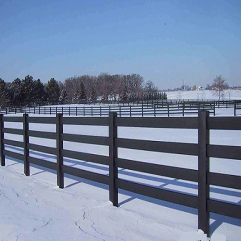 Fentech High Quality 4 Rail Black horse fence,ranch fence, farm fence