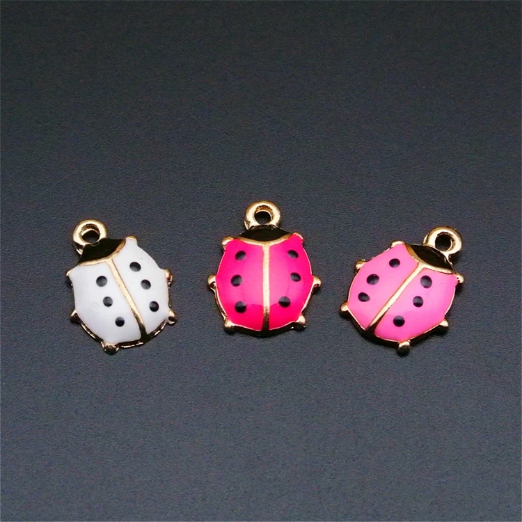 Fashion zinc alloy custom colorful enamel beatle charms pendants for jewelry making