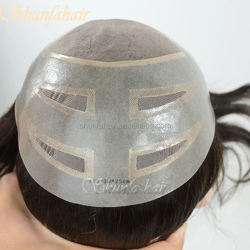 Toupee, hair system hair replacement factory in Qingdao China