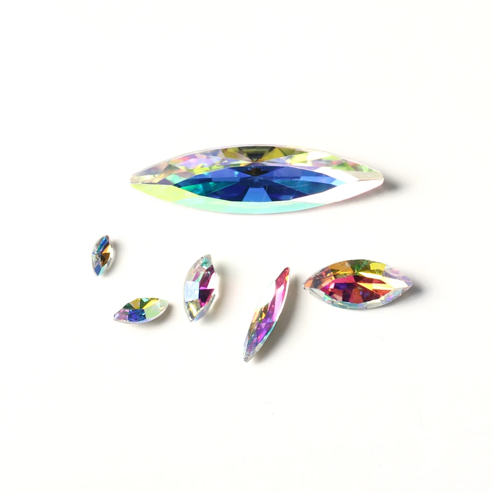 Best Quality K9 Crystal Horse Eye Point Back Fancy Stone For Jewelry Work