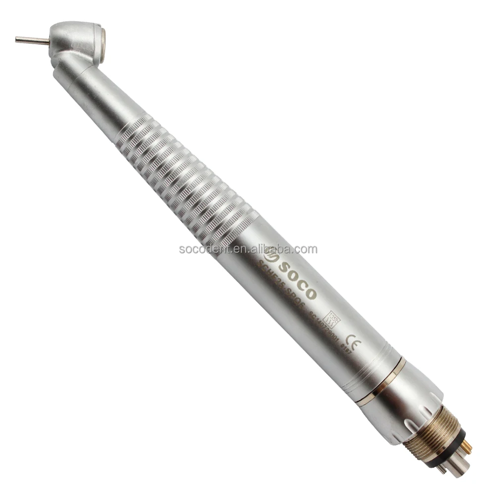 SOCO dental 45 degree contra angle high speed handpiece with LED fiber optical light
