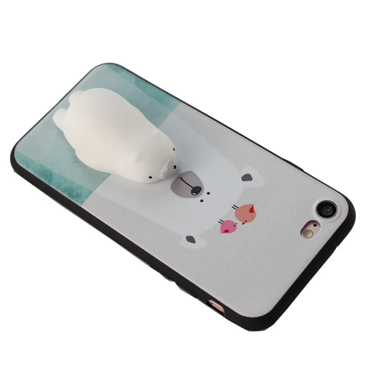 Стресс Редуктор 3D Трехмерный мультфильм Squishy телефона чехол для Iphone 7 Plus