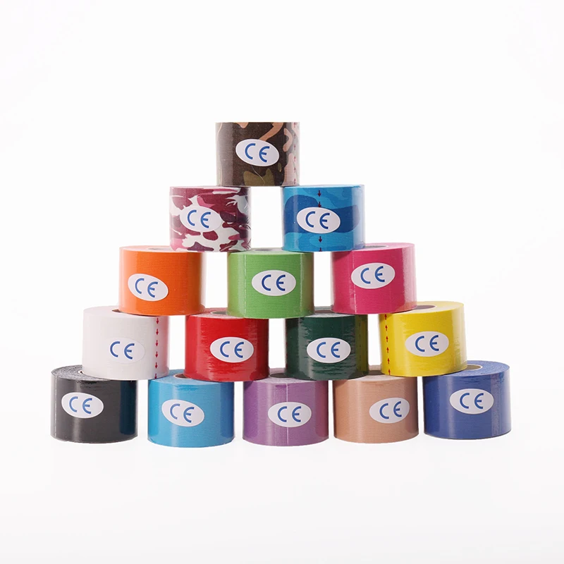 5 см * 5 м (2 дюйма * 16,4 фута) новая камуфляжная печатная прочная и надежная липкая Спортивная кинезиологическая лента