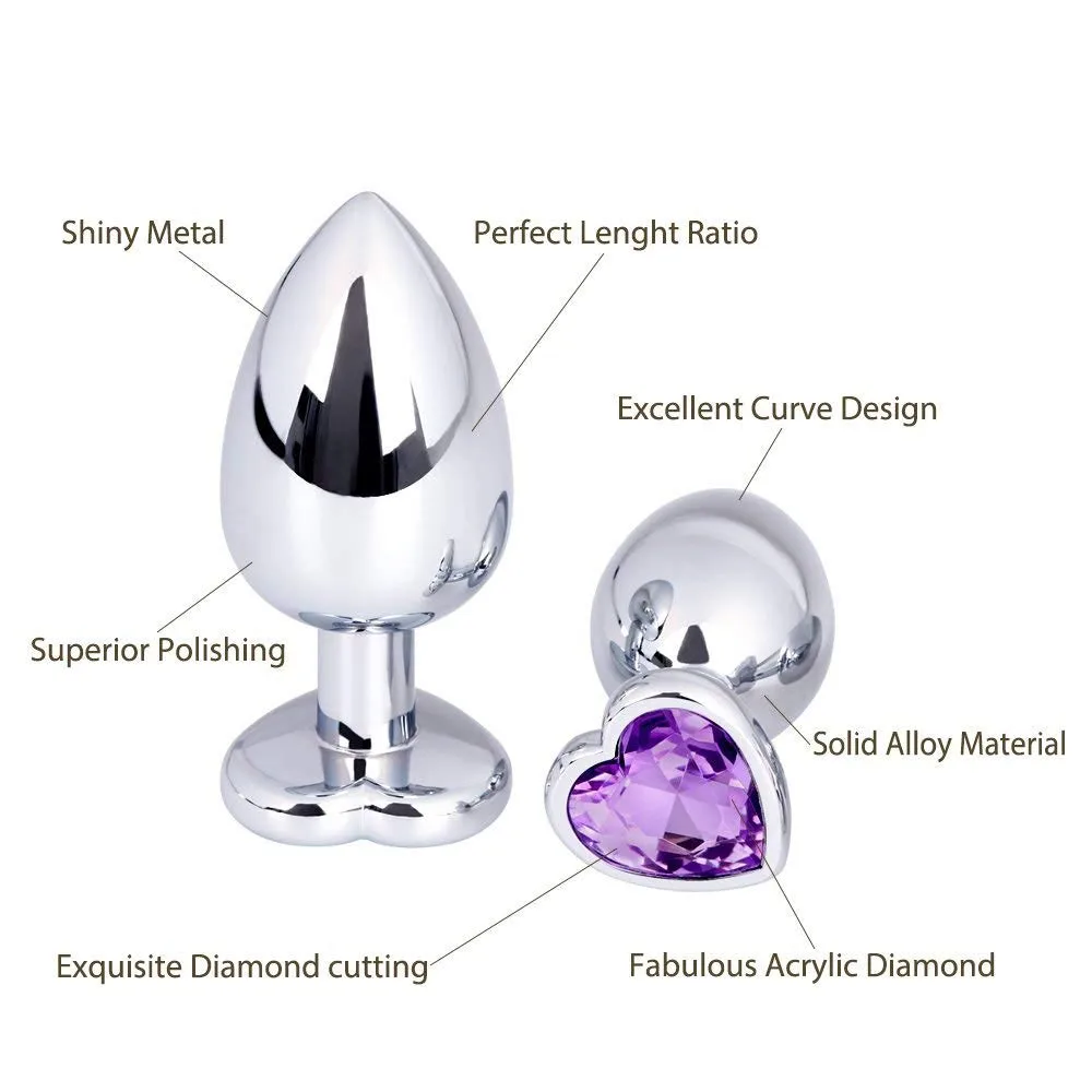 Jewelry Design Fetish Bondage SM sex anal 3pcs medical metal plated butt anal plug, anal toy for Sex Games