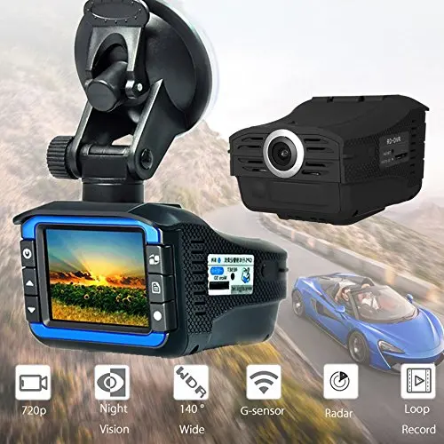 2-in-1 Radar Laser Speed Detector Car DVR Recorder Dash Camera Night Vision