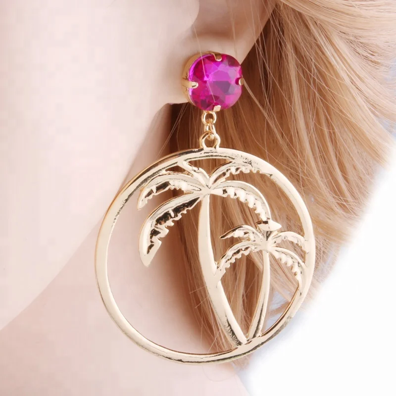 
NeeFu WoFu Drop Earrings Brand Crystal Earring Big Earring Fashion Coco Earrings Large Metal Long Brinco Oorbellen Gift 