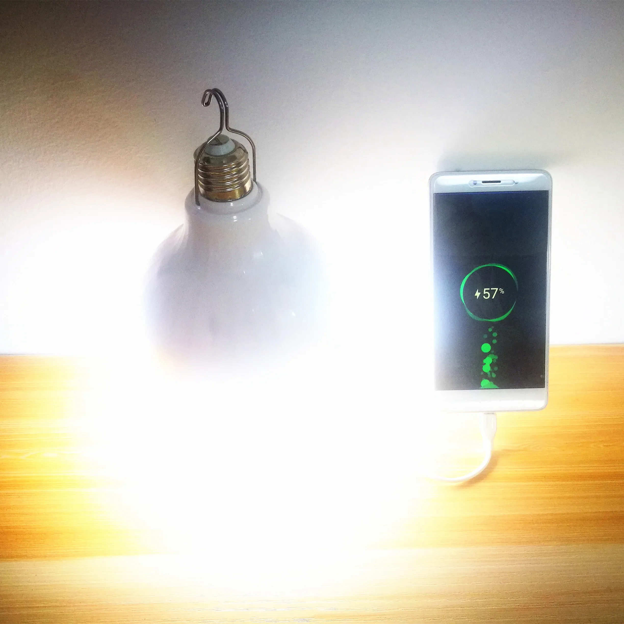 Portable Rechargeable LED Bulb 6000mAh Li-ion Battery Charging Function Camping Light