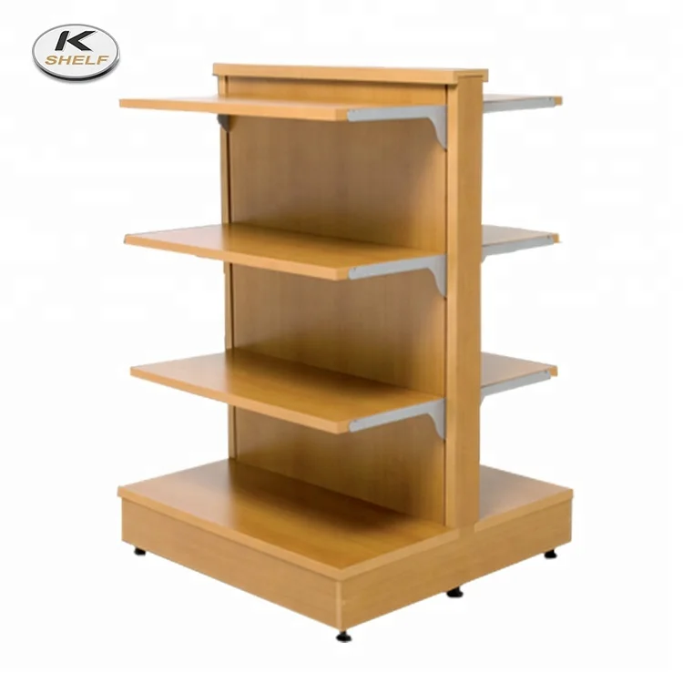 Elegant Design Boutique Shop Display Wooden Gondola Shelving