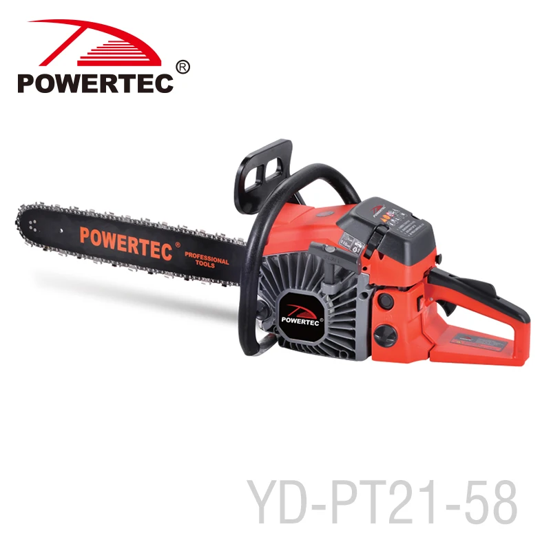 POWERTEC 5800 58cc tree cutting gasoline chain saw with plastic/aluminium start